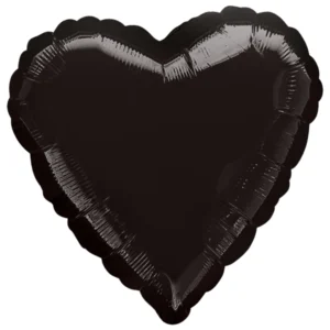 Folieballong: Hjerte - Flere farger (Standard) - 43cm - Svart
