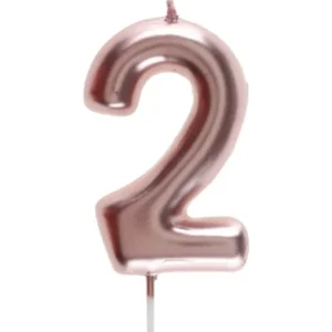 Kakelys / Tallys: Alle tall - Rosegull - 9cm - "2"