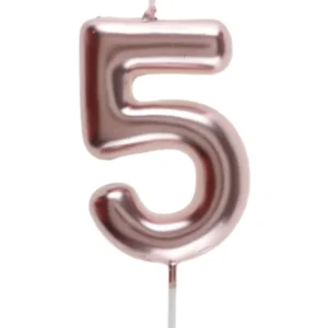 Kakelys / Tallys: Alle tall - Rosegull - 9cm - "5"