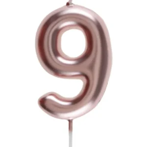 Kakelys / Tallys: Alle tall - Rosegull - 9cm - "9"