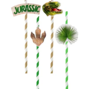 Sugerør (8stk): Dinosaur - 19 x 0,6cm