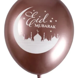 Lateksballonger (6stk): "Eid Mubarak" - Rosegull - 30cm