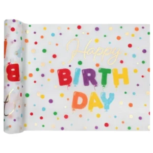 Bordløper: Fargerik - Happy Birthday - 3m x 28cm