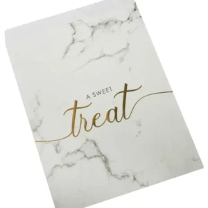 Godteposer (25stk): "A Sweet Treat" - Marmor - 13 cm x 18 cm