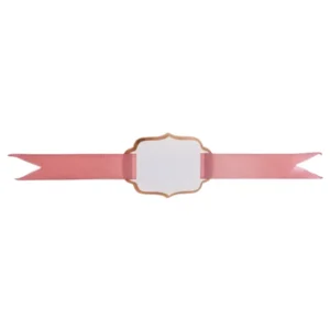 Bordkort (6stk): med bånd - Flere farger - 5,5 x 4cm - Rosegull