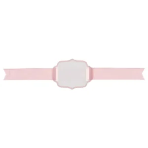 Bordkort (6stk): med bånd - Flere farger - 5,5 x 4cm - Rosa