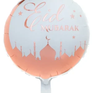 Folieballong: "Eid Mubarak" - Rosegull - 45cm