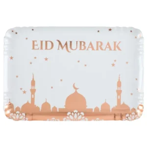 Tallerkener / Brett (5stk): "Eid Mubarak" - Rosegull - 28,5 x 19,5cm