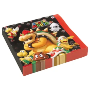 Servietter (20stk): Super Mario - Rød & Blå - 16,5 x 16,5 cm