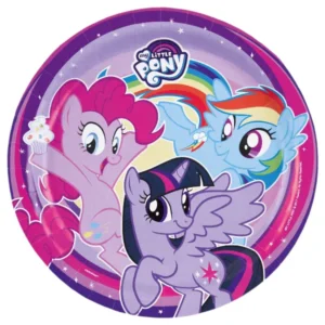 Tallerkener (8stk): My Little Pony med regnbue - Fargerik - 23cm