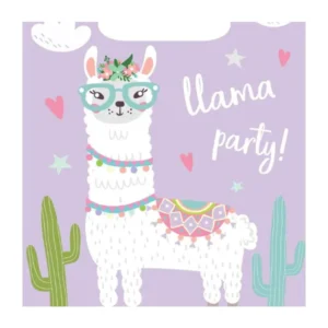 Gaveposer / Godteposer (8stk): "Llama party!" - med kaktuser