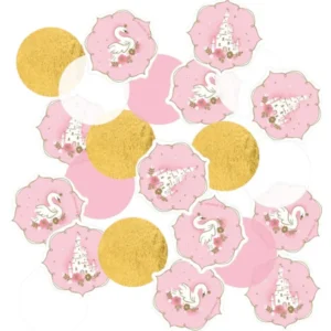 Konfetti (14g): Prinsesse - Slott & Svaner - Rosa