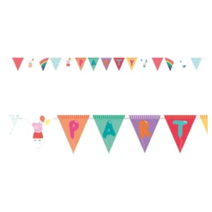 Girlander: "Party" - Peppa Pig - Rosa & Rød - 330 cm