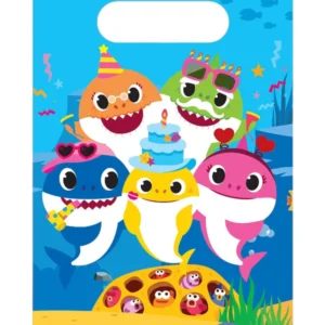 Gavepose / Godteripose (8stk): Baby Shark - Flerfarget - 23 x 16cm