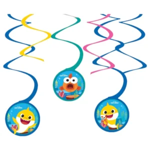 Hengende dekor / Swirls (6stk): Baby Shark - Flerfarget - 30/60cm