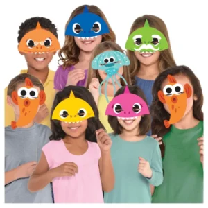 Masker (8stk): Baby Shark - Flerfarget