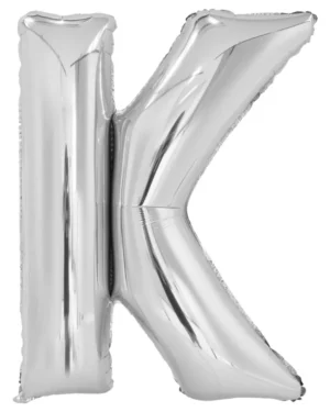 Folieballong / Bokstavballong: Sølv - 86cm - K