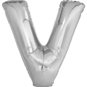 Folieballong / Bokstavballong: Sølv - 86cm - V