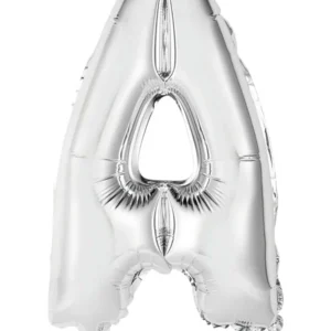 Folieballong / Bokstavballong: Sølv - 34cm - A