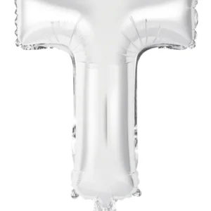 Folieballong / Bokstavballong: Sølv - 34cm - T