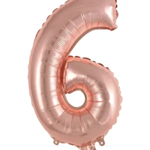 Folieballong / Tallballong: Ulike tall - Rosegull - 19,5 x 40cm - 6