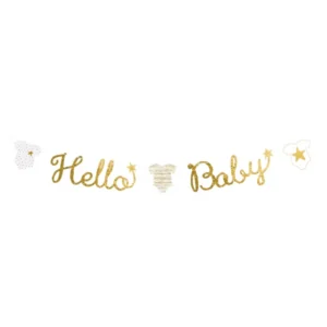 Banner / Girlander: 'Hello Baby'' - Flerfarget - 160cm