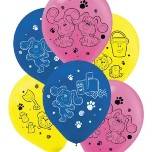Lateksballonger (6stk): Blue's Clues - Flerfarget - 27,5cm