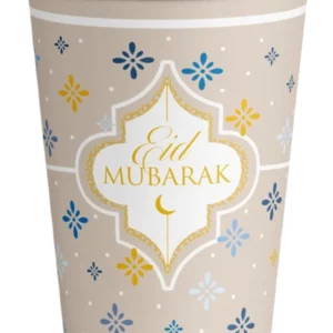 Kopper (8stk): 'Eid Mubarak'' - Beige - 250ml