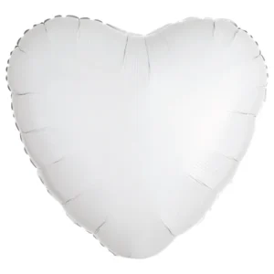Folieballong: Hjerte - Flere farger (Metallic) - 43cm - Hvit (Metallic)