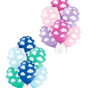 Lateksballonger (6stk): Skyer - Flere farger - 30cm