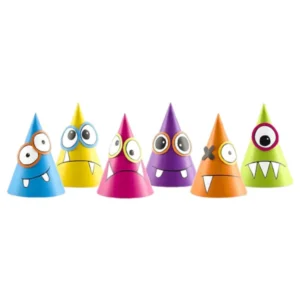 Festhatter (6stk): Monster - Fargerik - 16cm