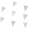 Banner / Girlander: Vimpler med blomster trykk - Hvit - 10m