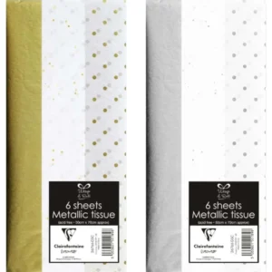 Silkepapir (6stk): Prikker - Flere farger - 50 x 70cm