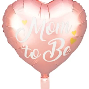 Folieballong : 'Mom to be'' hjerte - Blå / Rosa - 35cm - Rosa
