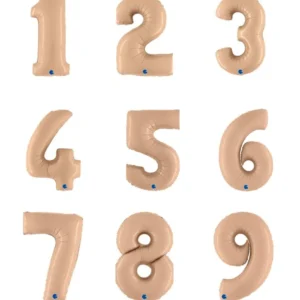 Folieballong / Tallballong:: Alle tall - Beige - 100cm