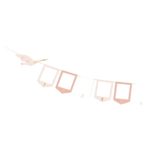 Girlander: Bilderammer - Storken - Rosa - 10,5x15cm