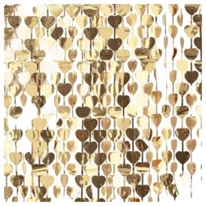 Backdrop: Hjerter - Gull - 2,5 x 1m