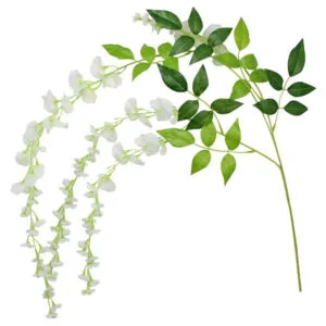 Girlander (4stk): Hvite blomster (blåregn) - 1m hver