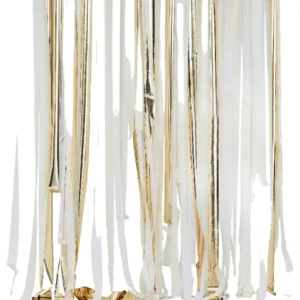 Backdrop: Gull metalisk party streamers (Gull og krem) - Gull - 4m