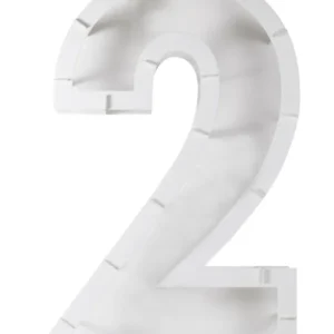 Mosaikk Tall: Nummer stativer Alle tall - Uten ballonger - Hvit - 80cm H x 58cm B x 14cm D - 2