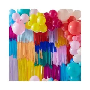 Backdrop: Ballonger og Serpentiner - Fargerik