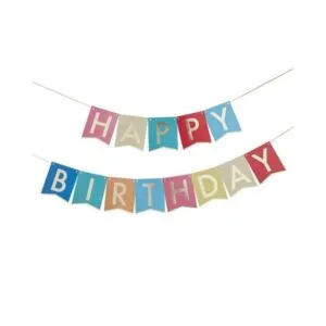 Banner: "Happy Birthday"- Fargerik