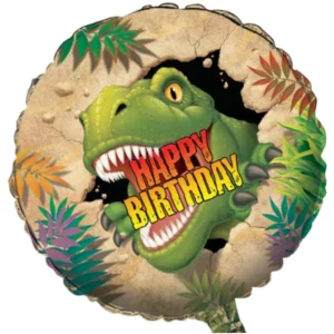 Folieballong: "Happy Birthday" Dinosaur - 45cm