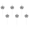 Kakelys (6stk): Fotball - Hvit&Svart - 2,5cm