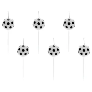 Kakelys (6stk): Fotball - Hvit&Svart - 2,5cm