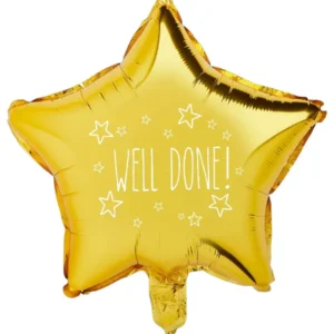 Folieballong: "Well Done" Stjerne - Gull - 51cm
