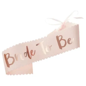 Ordensbånd / Sash: "Bride to be" - Rosa - 11cm B x 76cm H