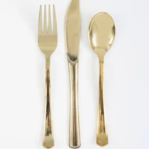 Bestikk (18stk): Assortert - Metallic - Flere farger - 19,6cm - Gull