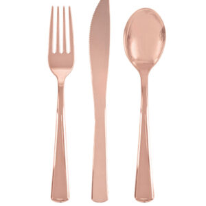 Bestikk (18stk): Assortert - Metallic - Flere farger - 19,6cm - Rosegull