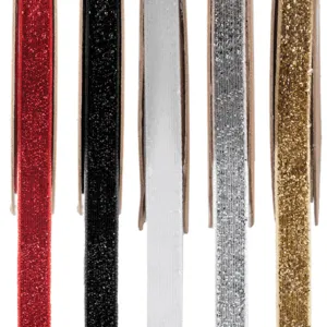 Bånd (Fløyel): Klistrebånd Glitter - Flere farger - 1m x 10mm